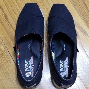 BOBS espadrille wedges; Black